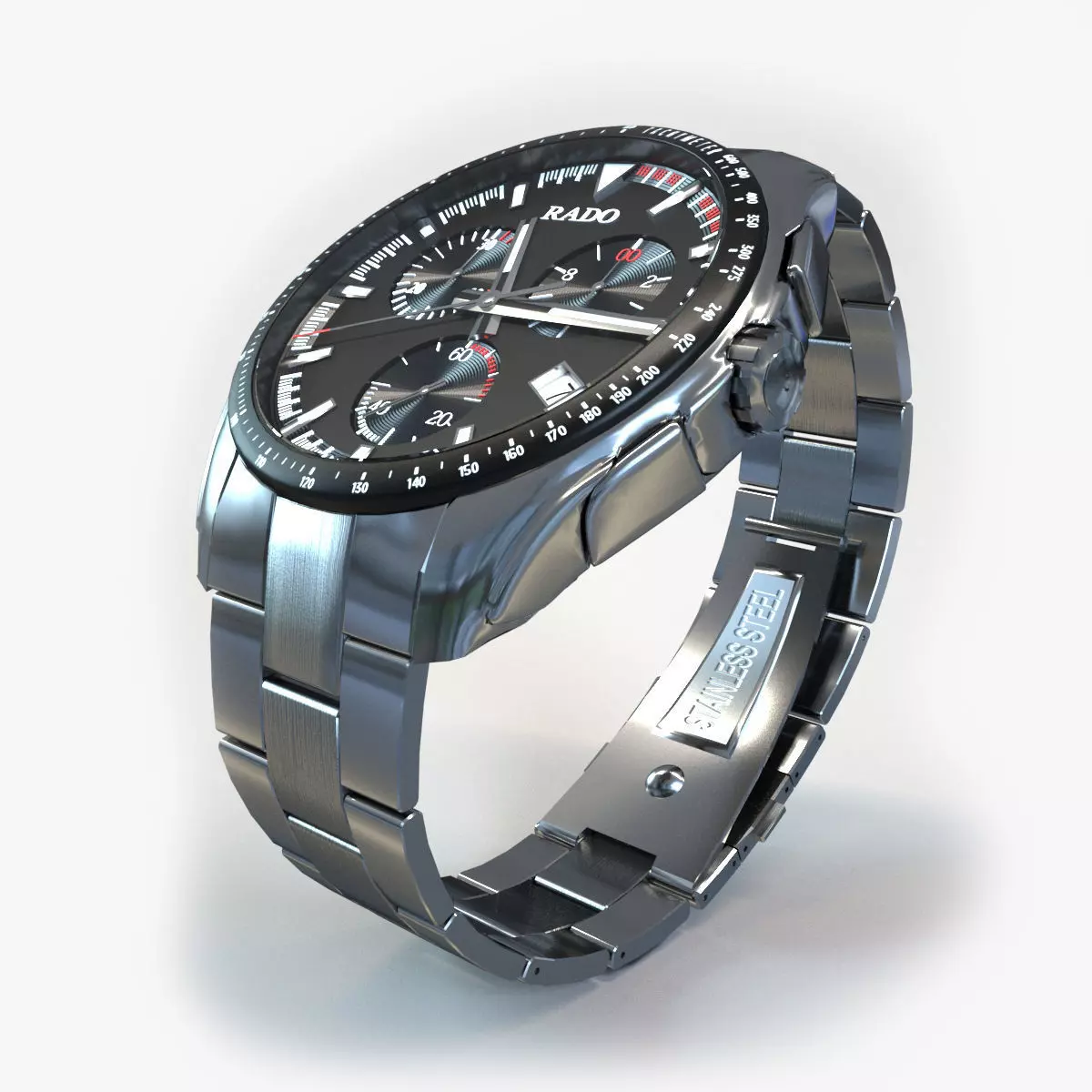 watch silver 3D model_0