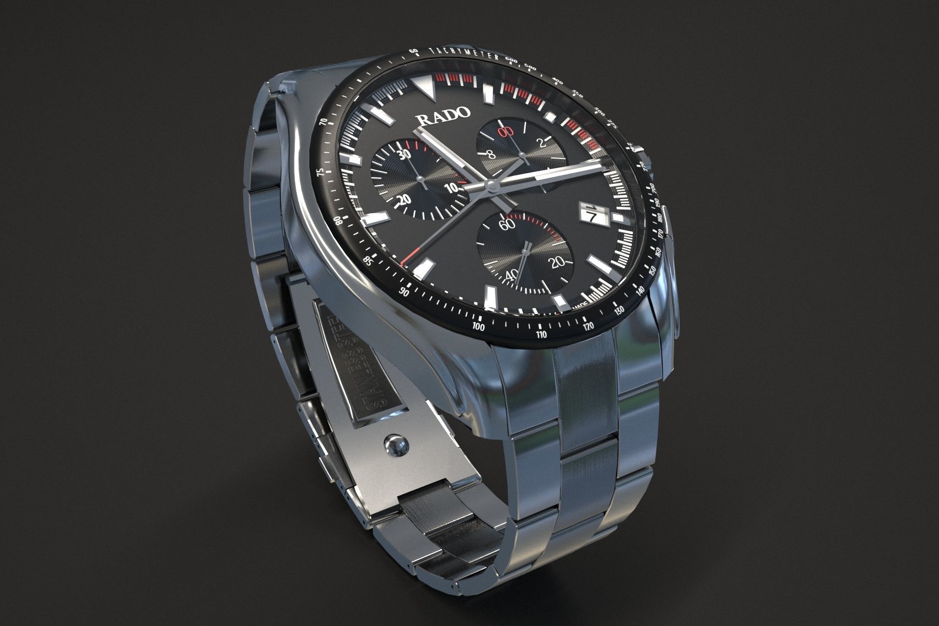 watch silver 3D model_7
