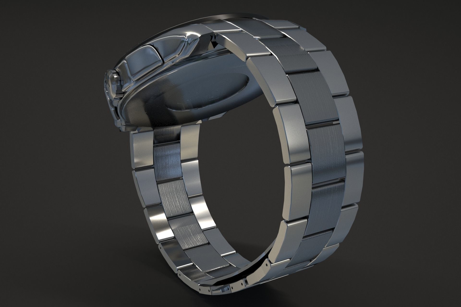 watch silver 3D model_2