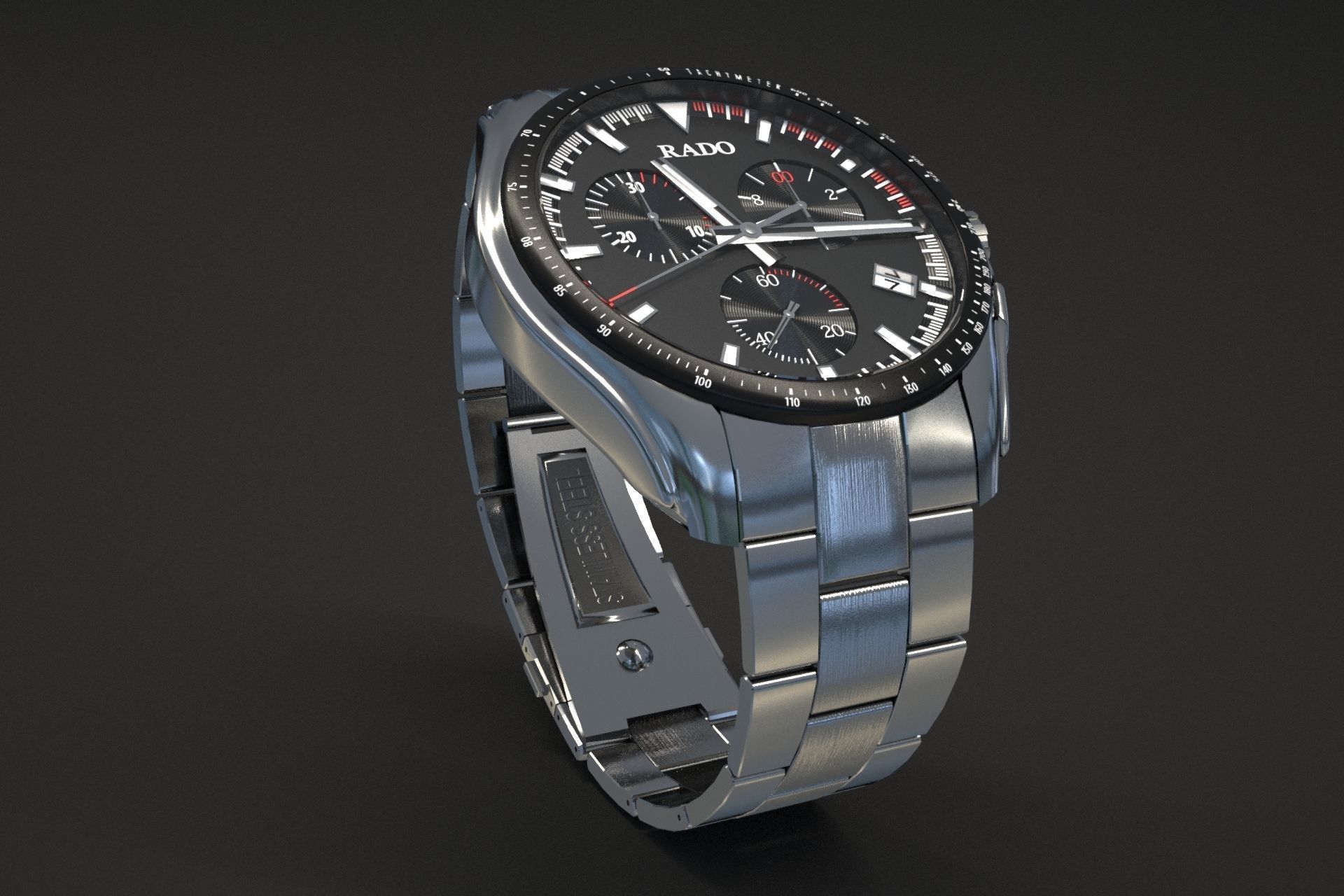 watch silver 3D model_44