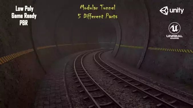 Modular Tunnel with Rail PBR
