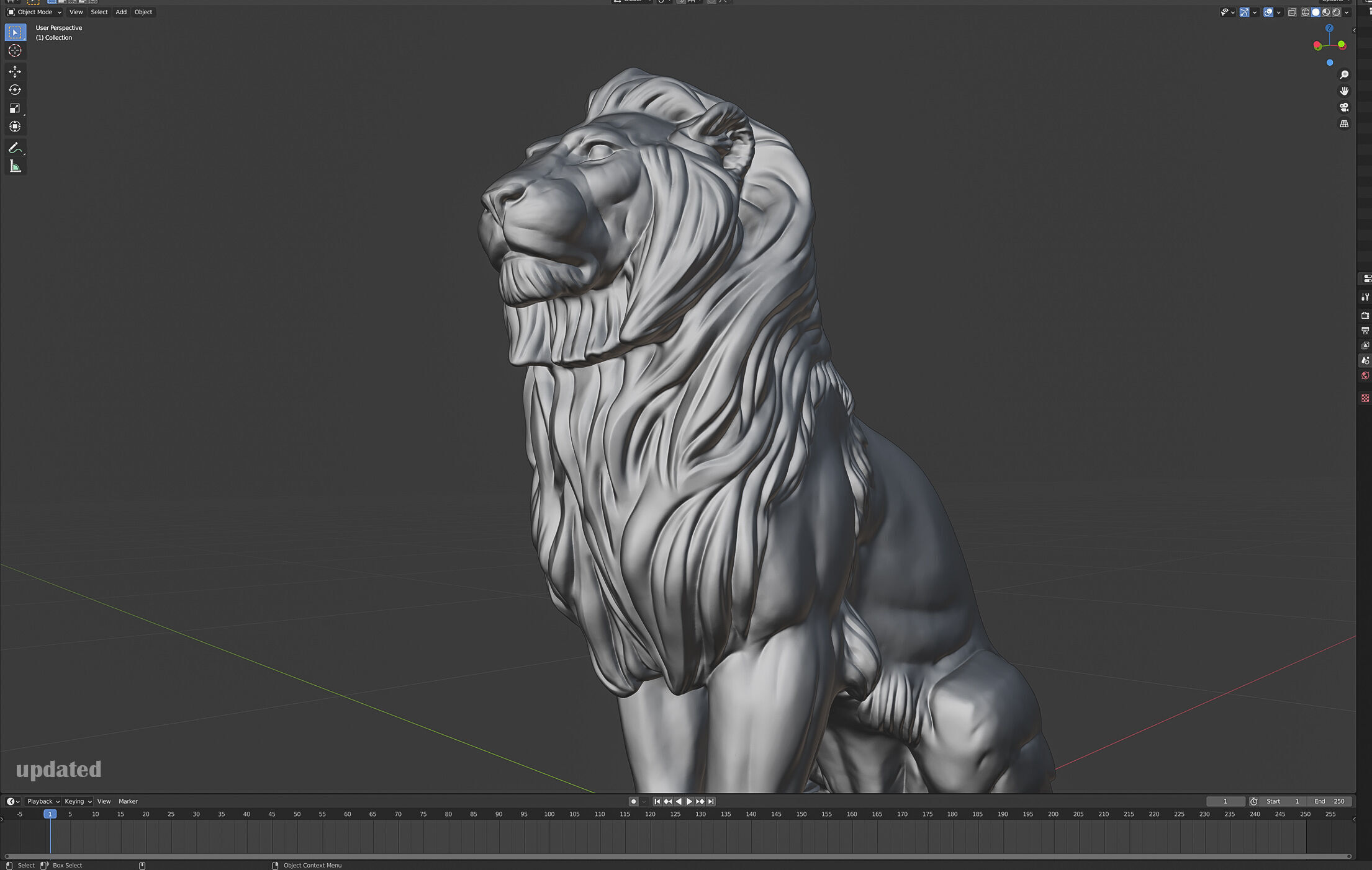 Sitting Lion Sculpture 3D print model_11