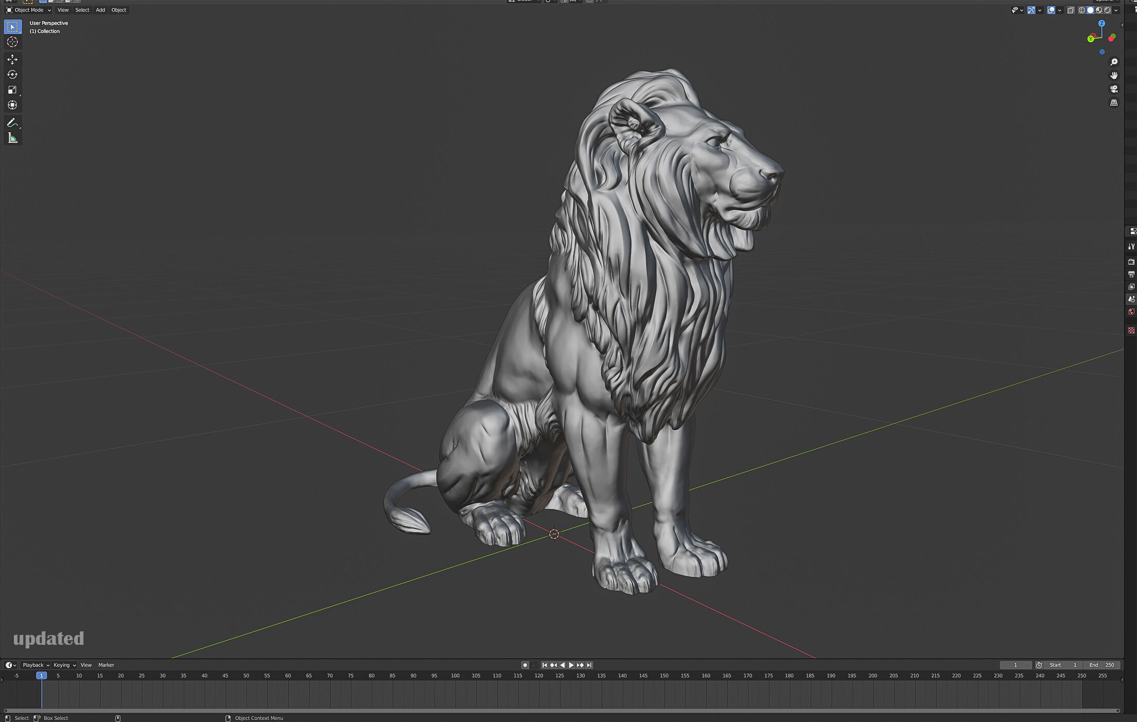Sitting Lion Sculpture 3D print model_14