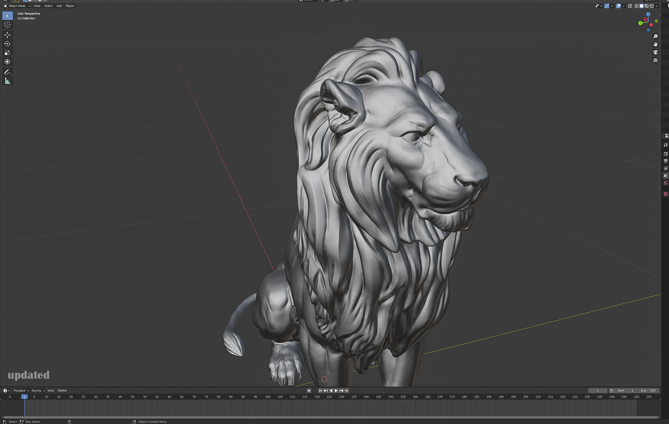 Sitting Lion Sculpture 3D print model_15