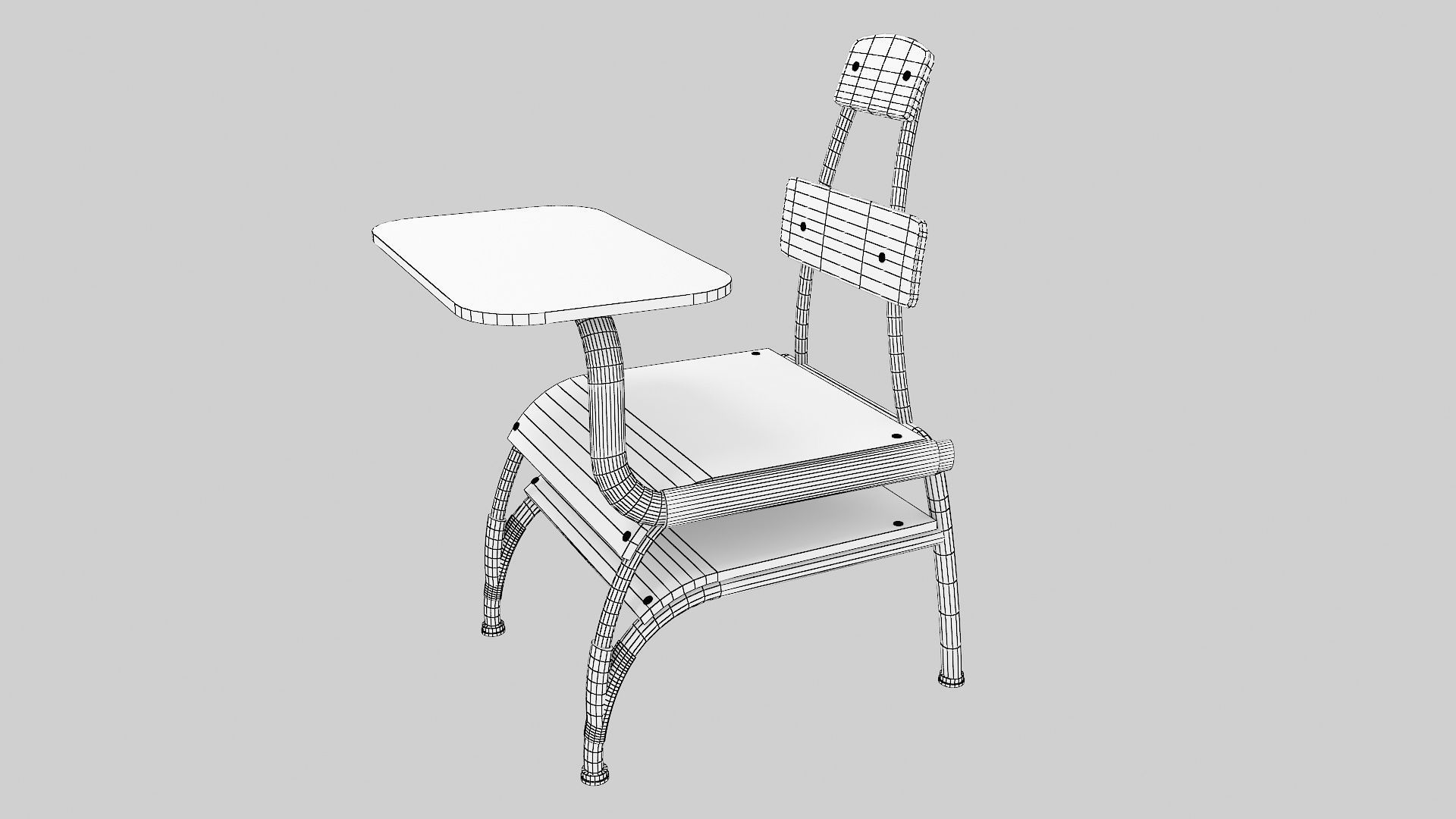 School chair 3D model_5