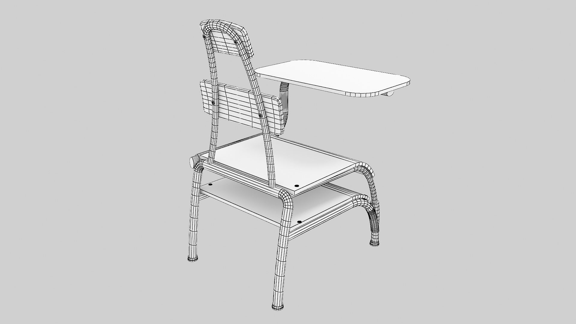 School chair 3D model_6