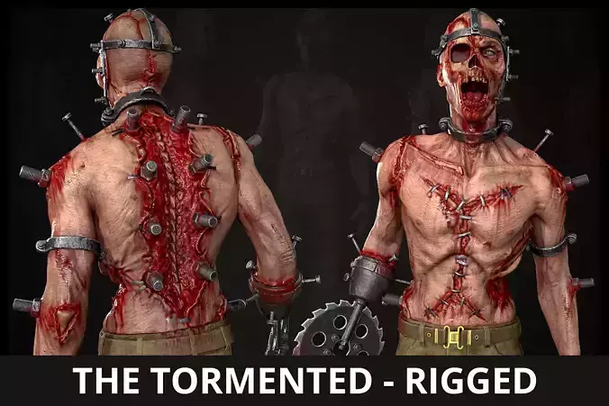 The Tormented - Horror Character Low-poly 3D model