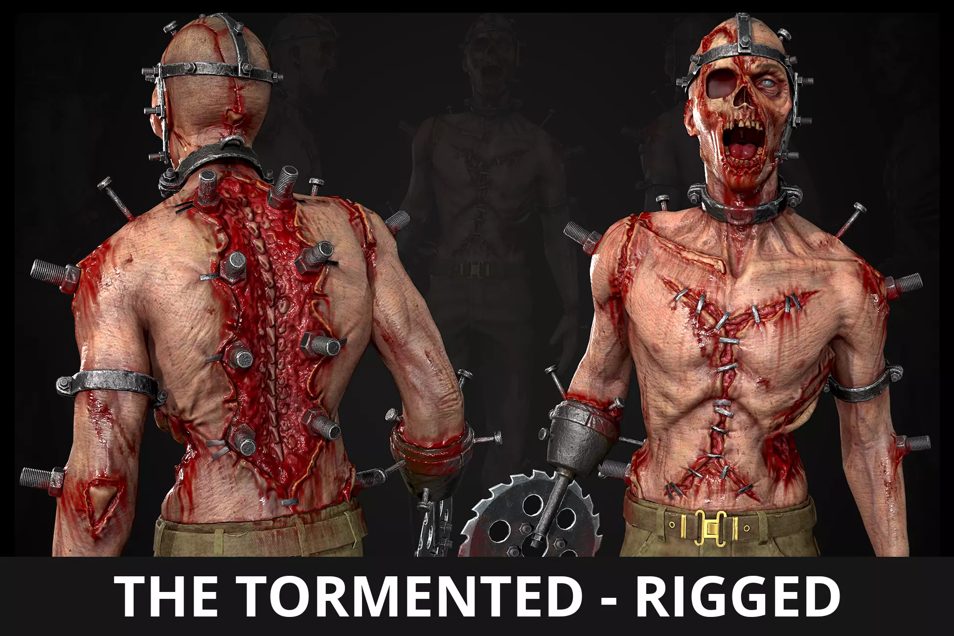 The Tormented - Horror Character Low-poly 3D model_0