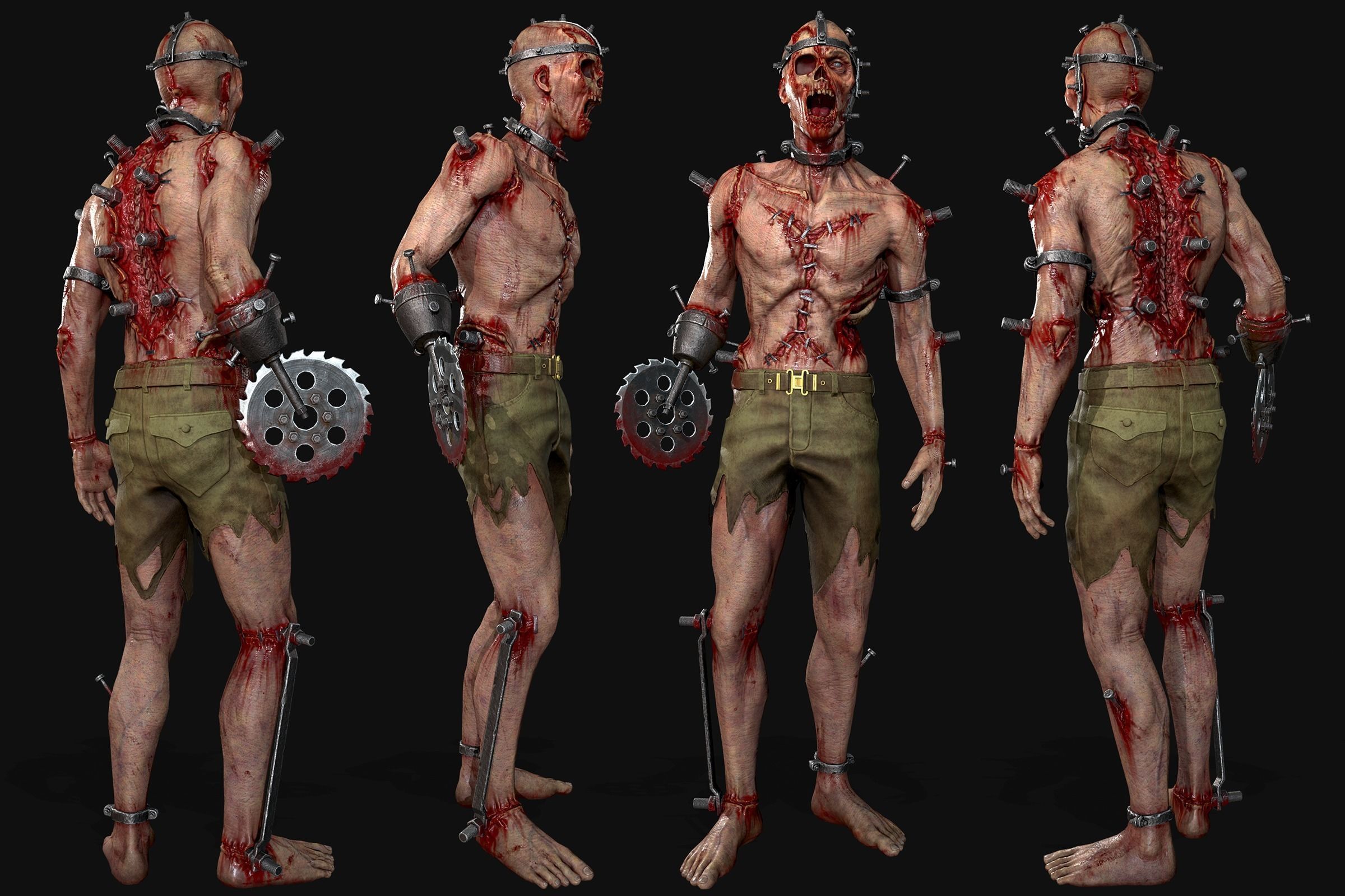 The Tormented - Horror Character Low-poly 3D model_1