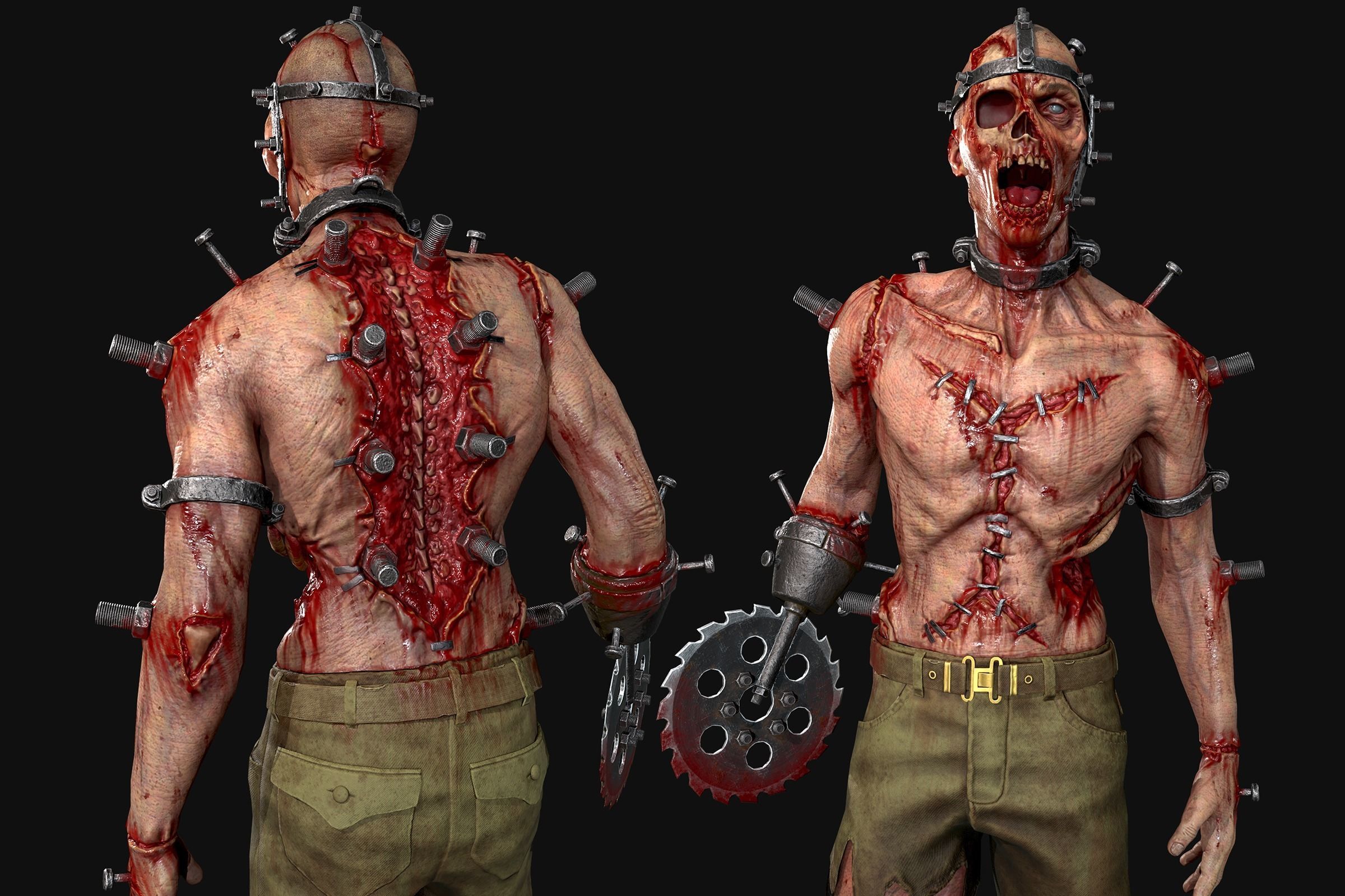 The Tormented - Horror Character Low-poly 3D model_2