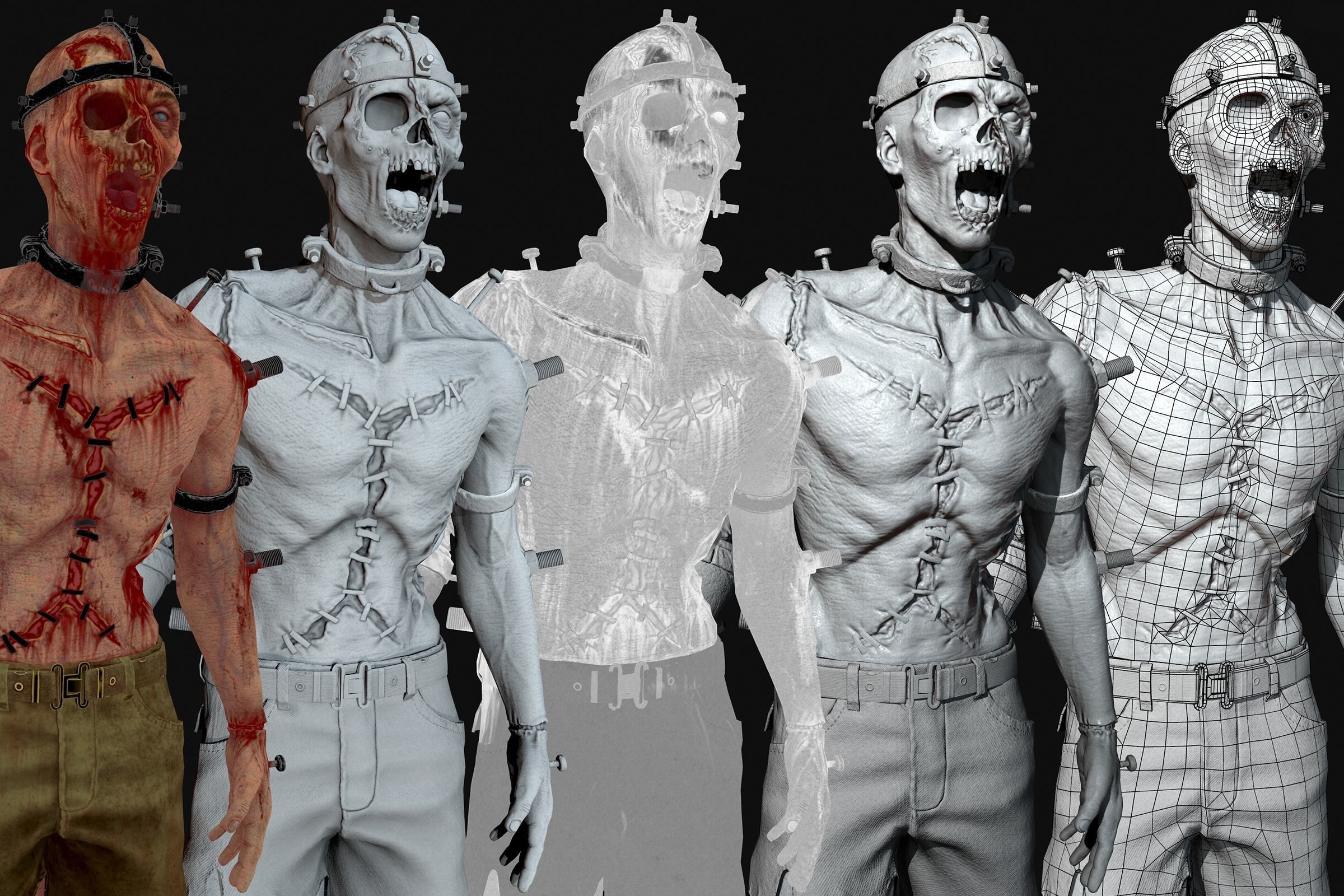 The Tormented - Horror Character Low-poly 3D model_3