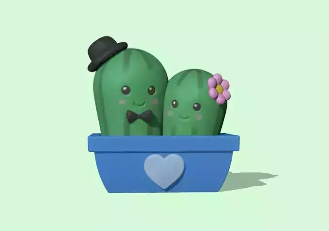 Cute Cactus Couple - Valentines day