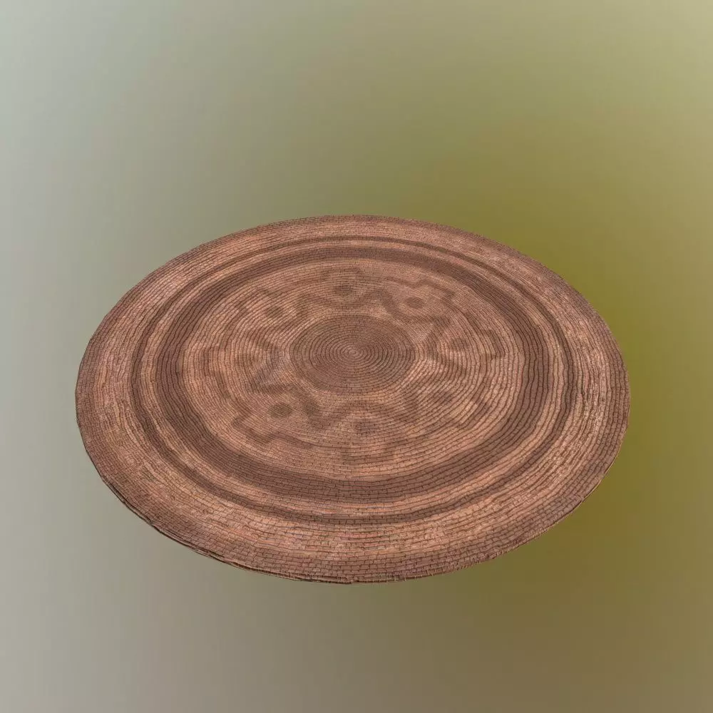 Ratan Circular Rug Free low-poly 3D model