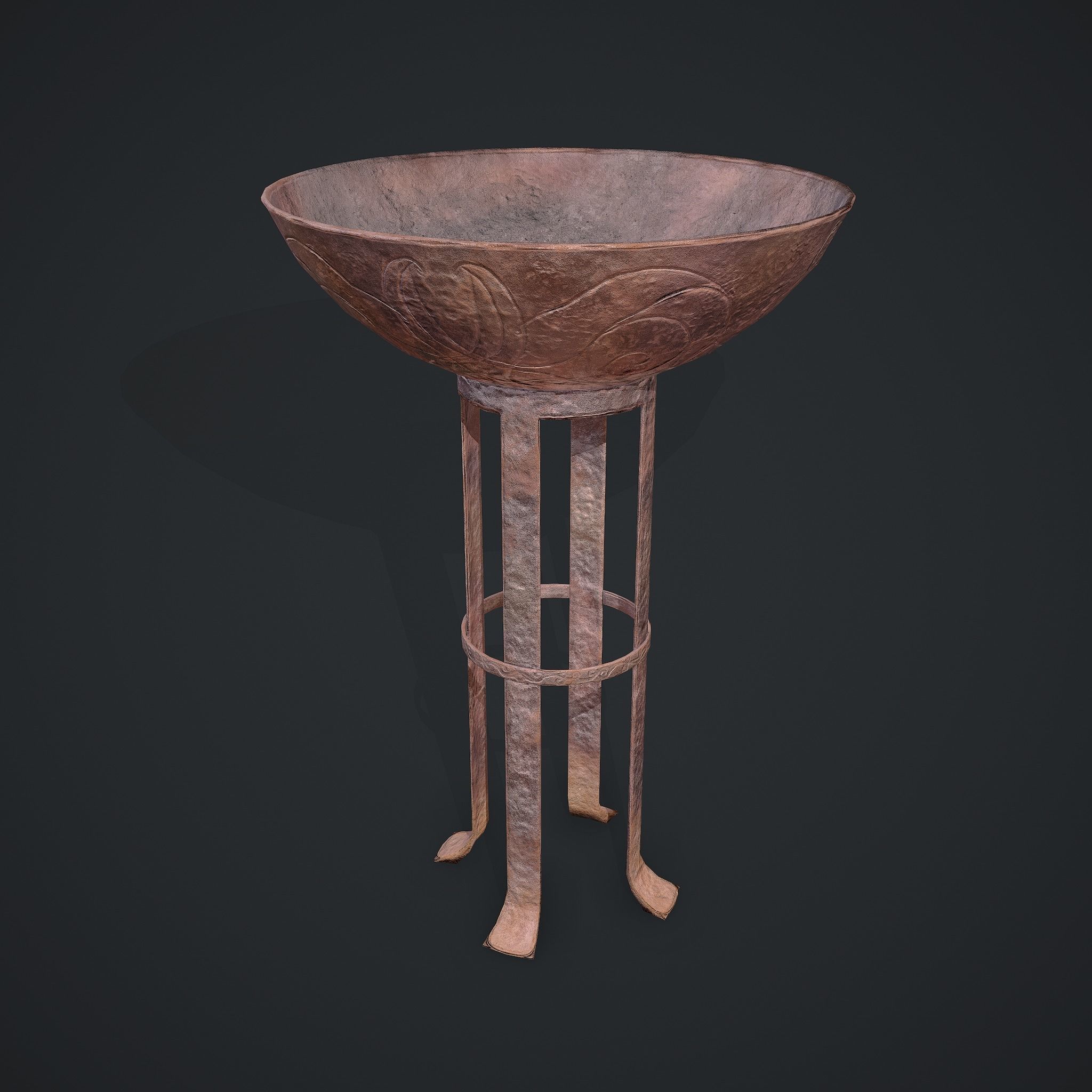 Medieval Style Fire Stand Low-poly 3D model_4