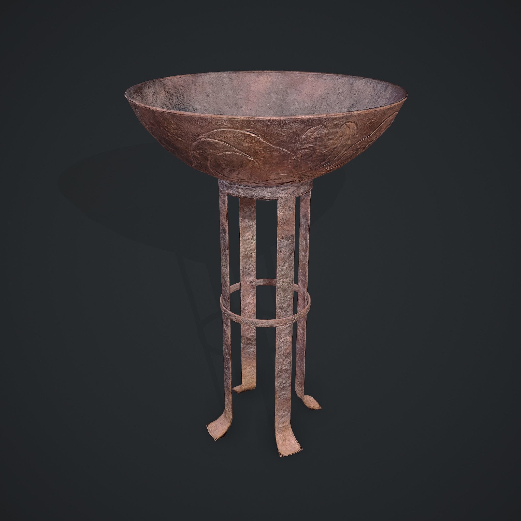 Medieval Style Fire Stand Low-poly 3D model_3