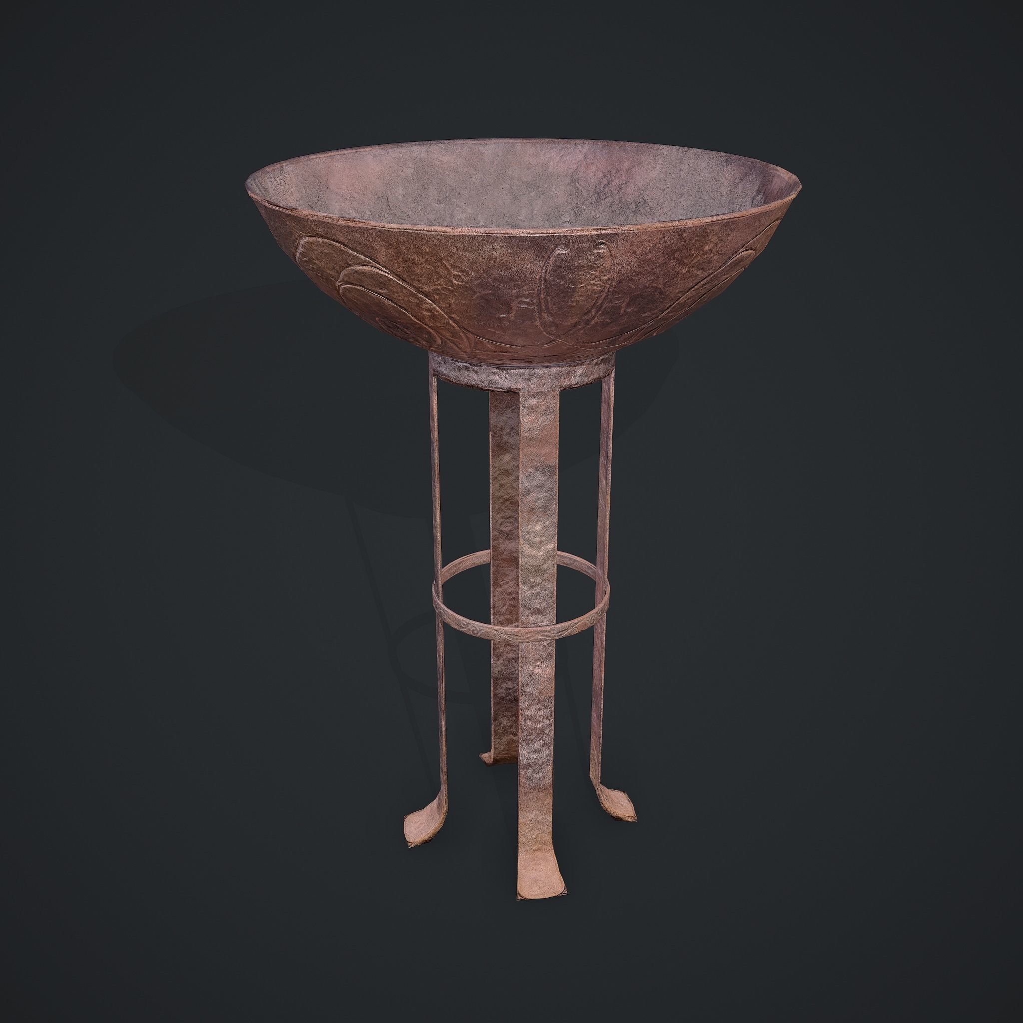 Medieval Style Fire Stand Low-poly 3D model_9