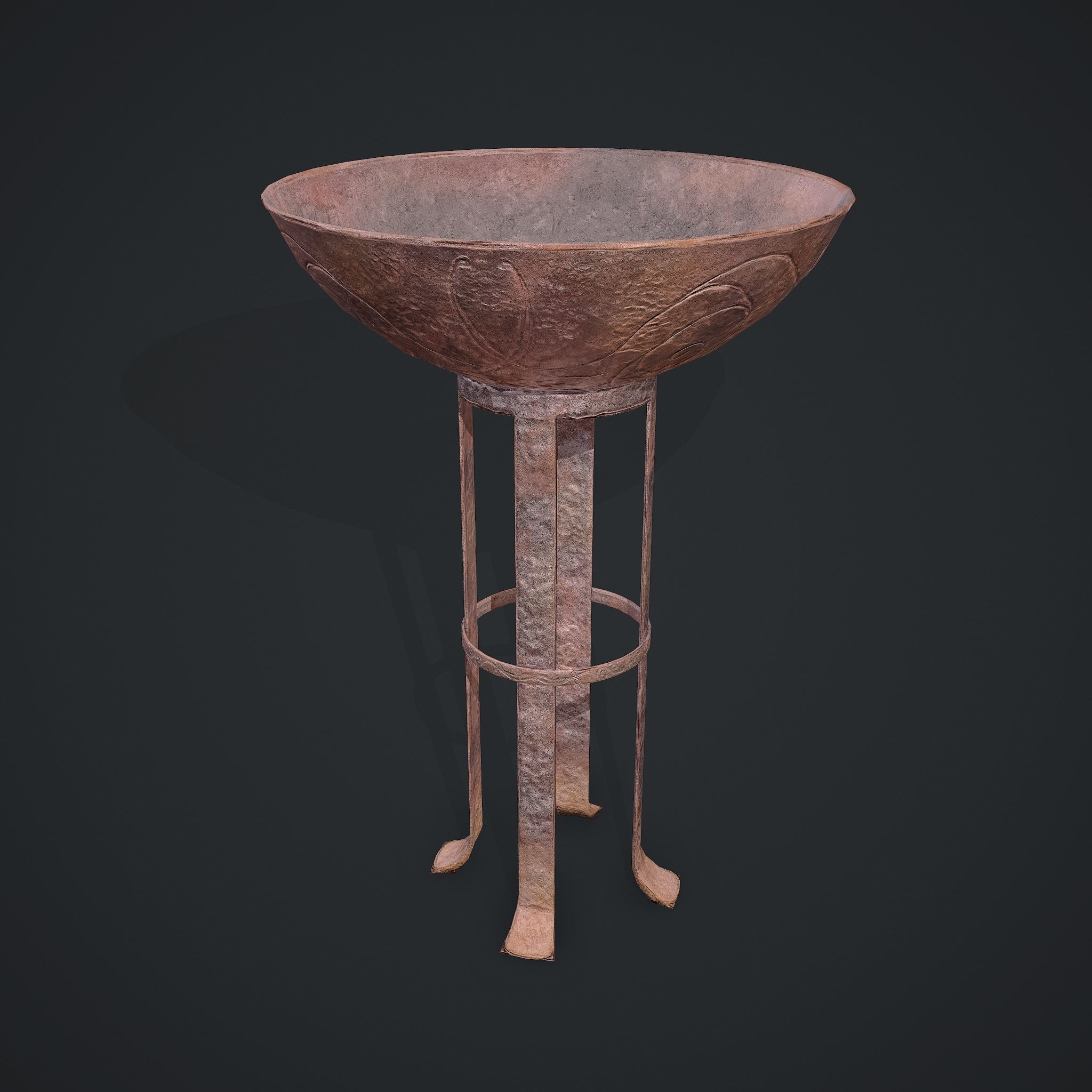 Medieval Style Fire Stand Low-poly 3D model_6