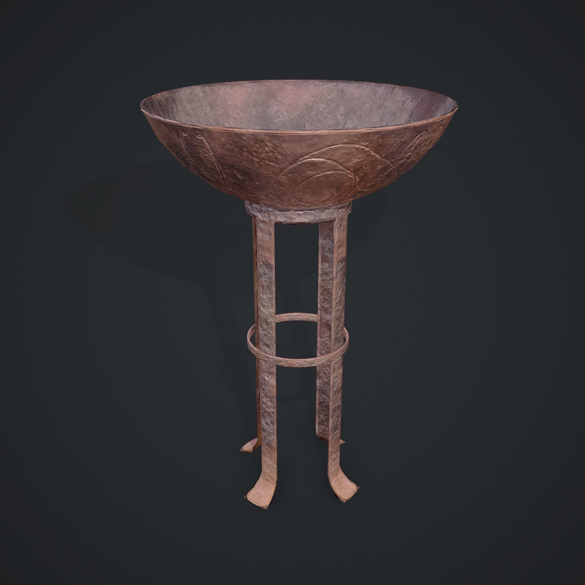Medieval Style Fire Stand Low-poly 3D model_10