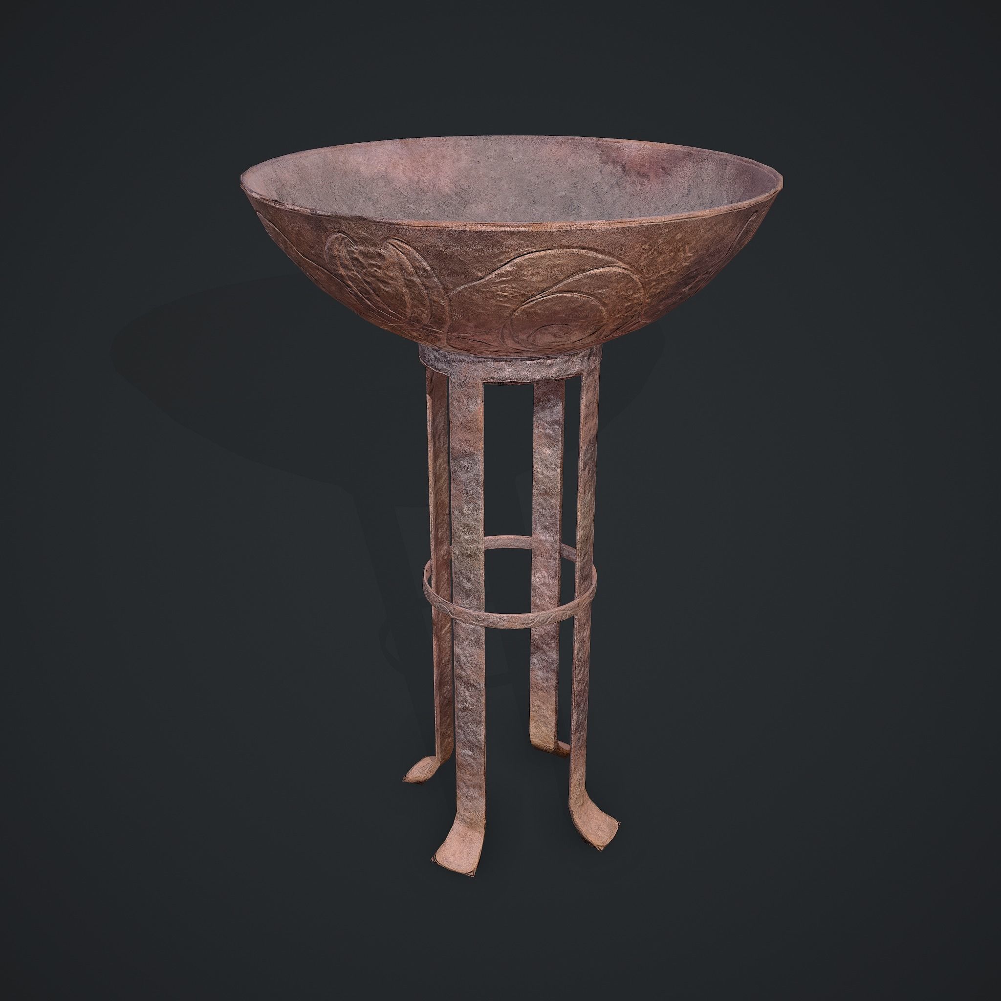 Medieval Style Fire Stand Low-poly 3D model_8