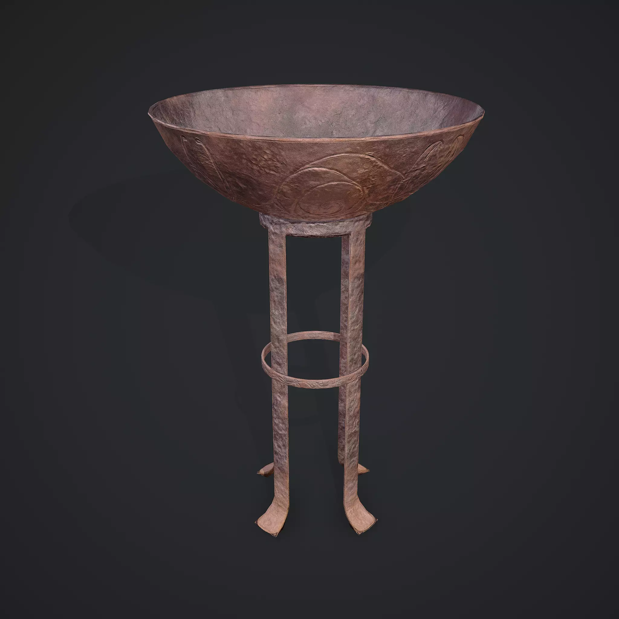 Medieval Style Fire Stand Low-poly 3D model_0