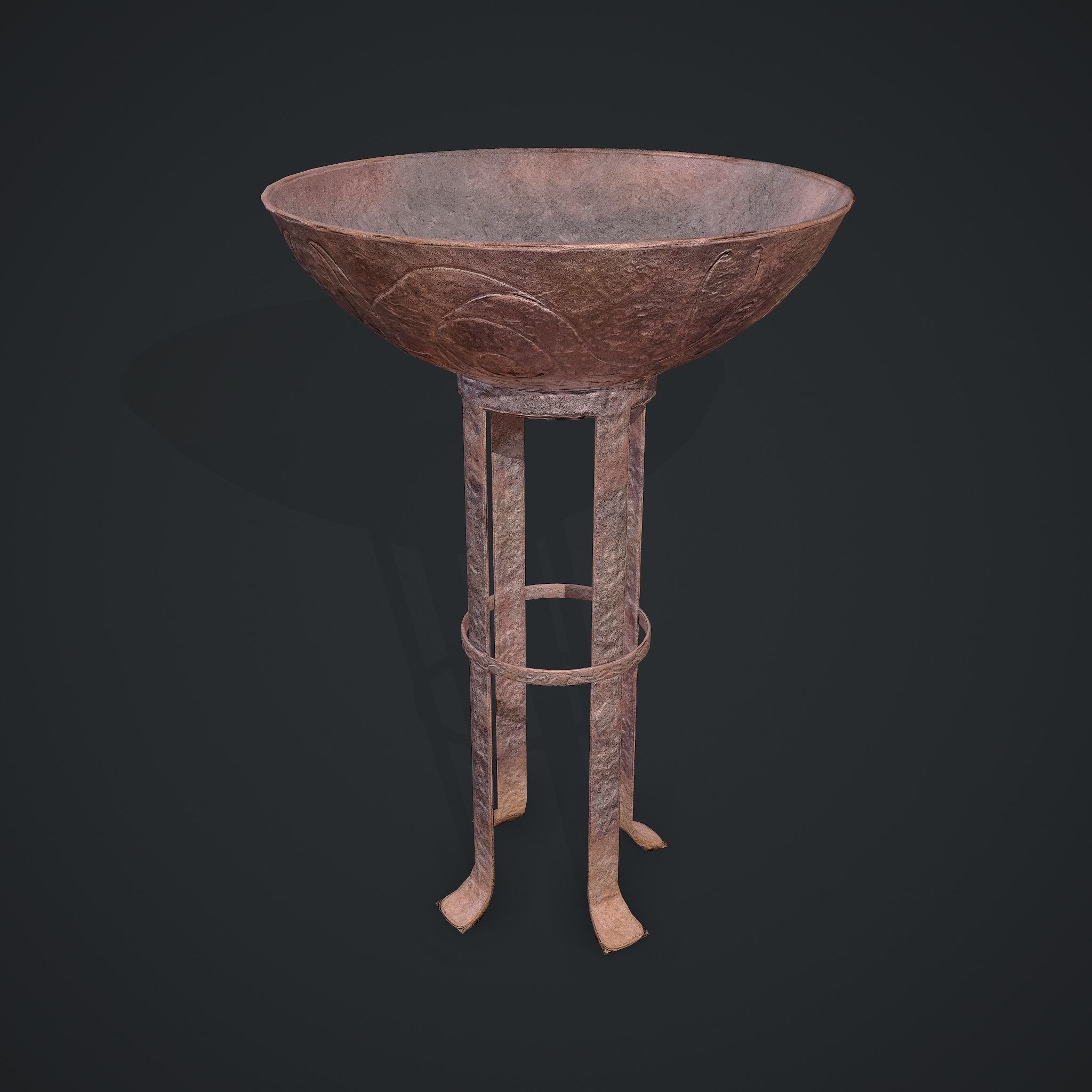 Medieval Style Fire Stand Low-poly 3D model_5