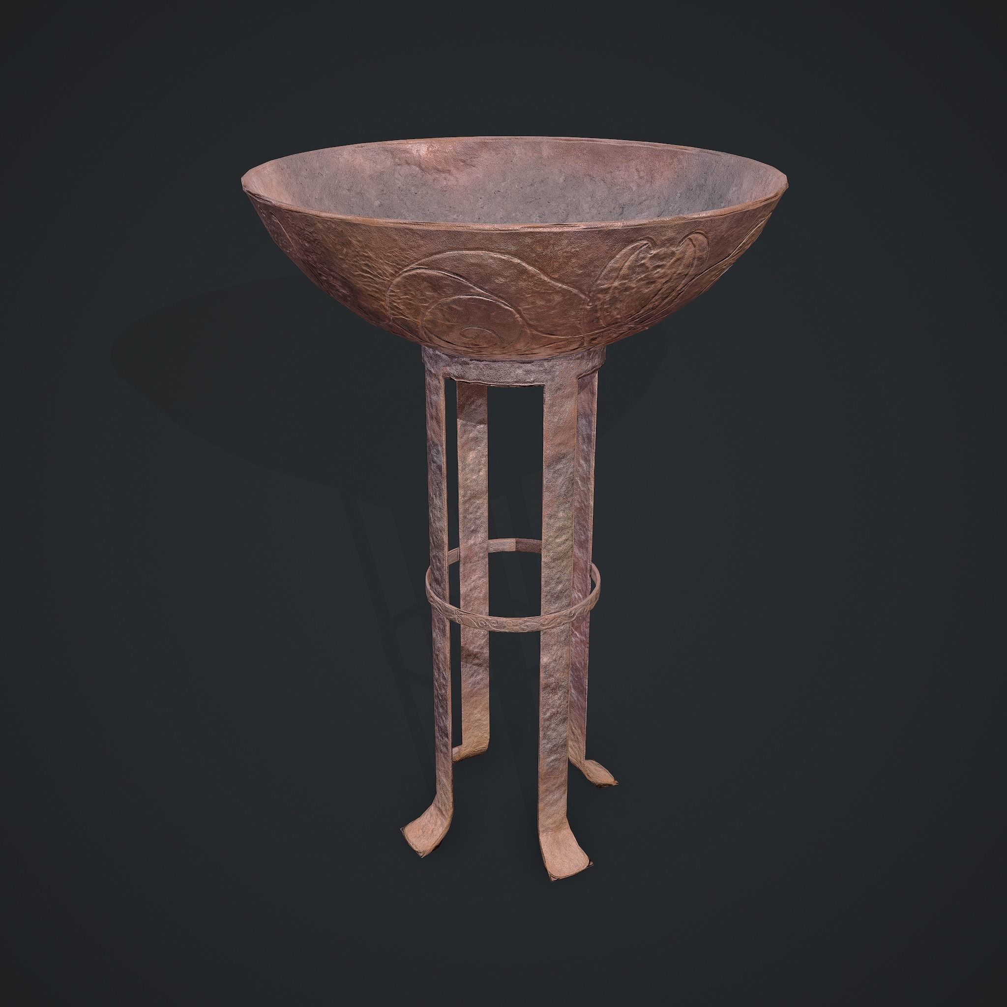 Medieval Style Fire Stand Low-poly 3D model_7