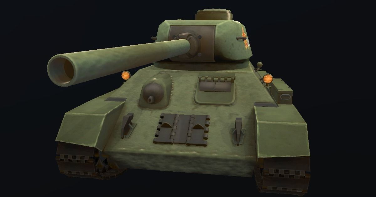 T-34 Hand-Painted Low-poly 3D model_4