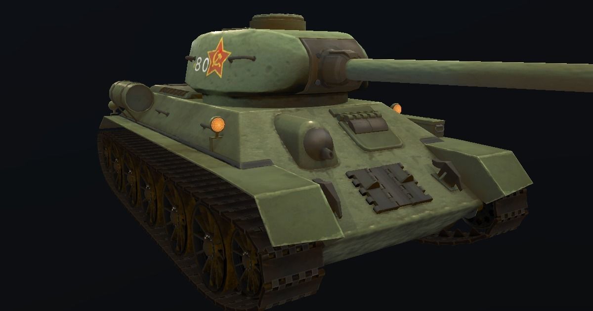 T-34 Hand-Painted Low-poly 3D model_1
