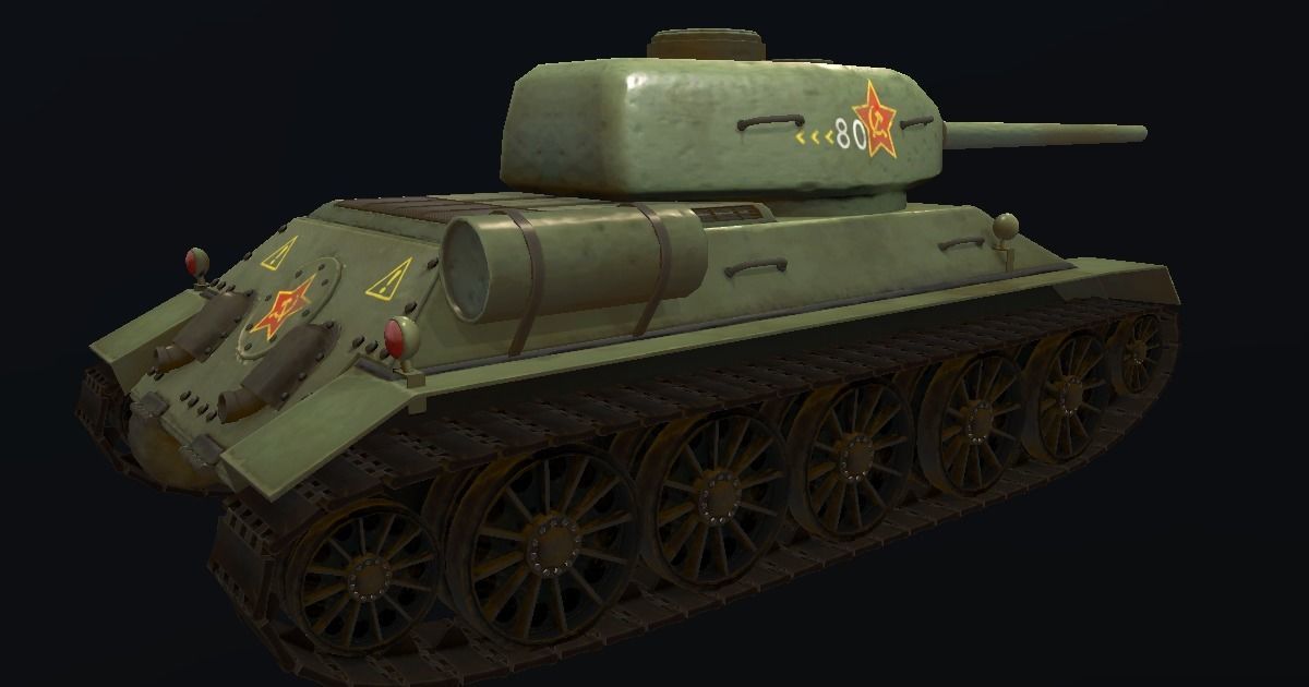 T-34 Hand-Painted Low-poly 3D model_3