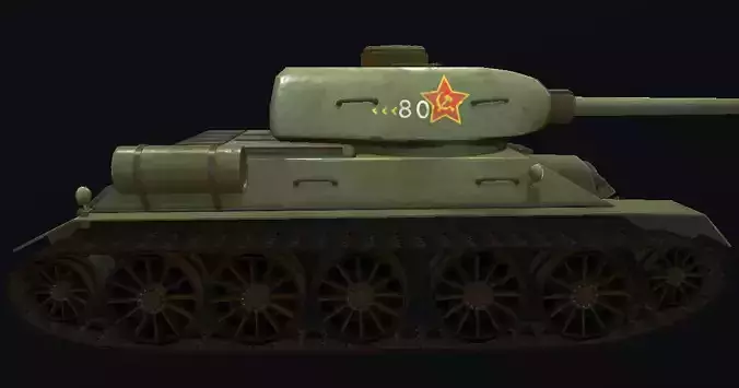 T-34 Hand-Painted Low-poly 3D model