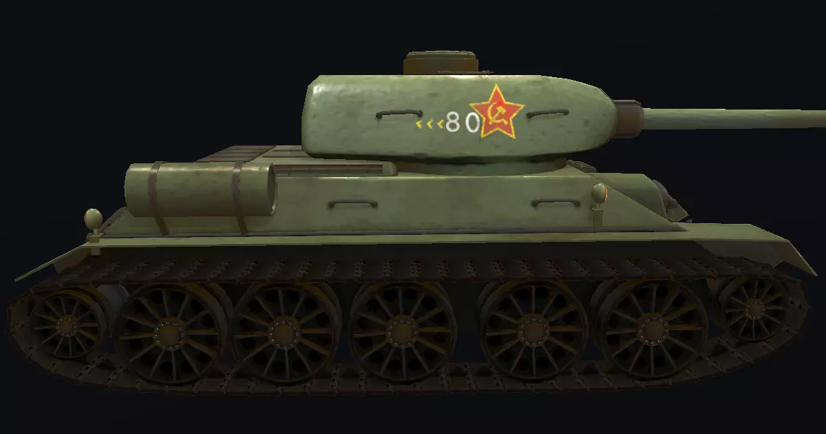 T-34 Hand-Painted Low-poly 3D model_0