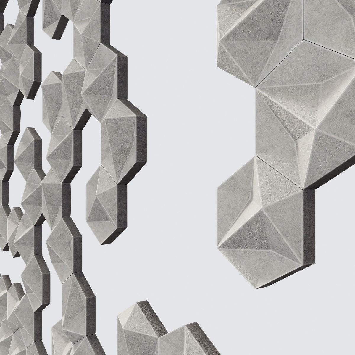 Panel concrete Hexagon n1 3D model_6