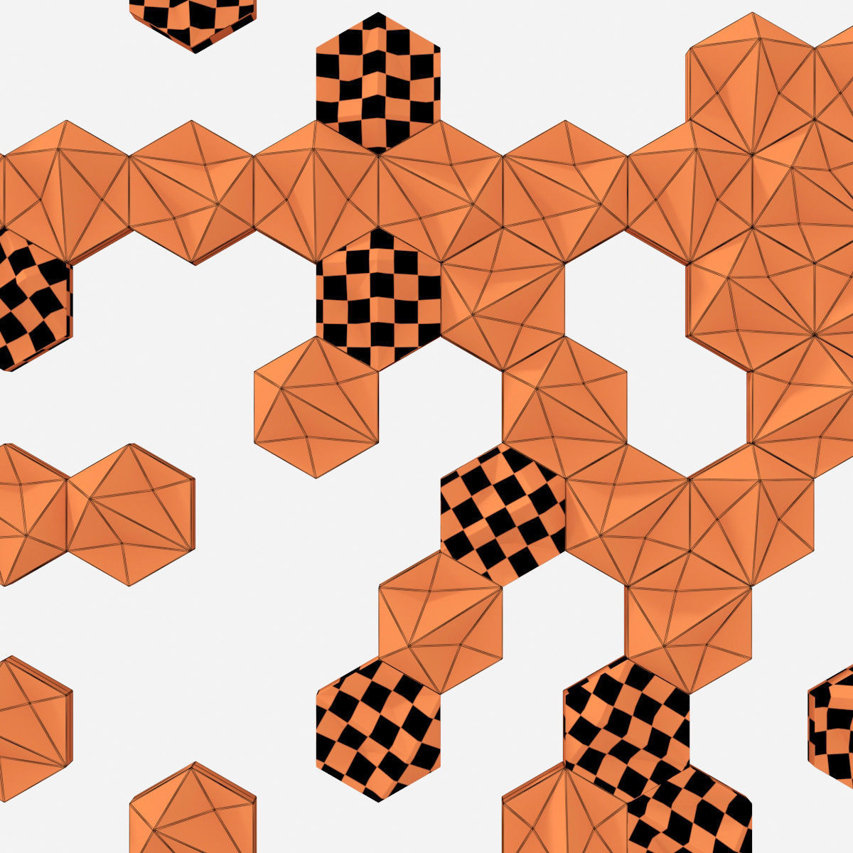 Panel concrete Hexagon n1 3D model_32