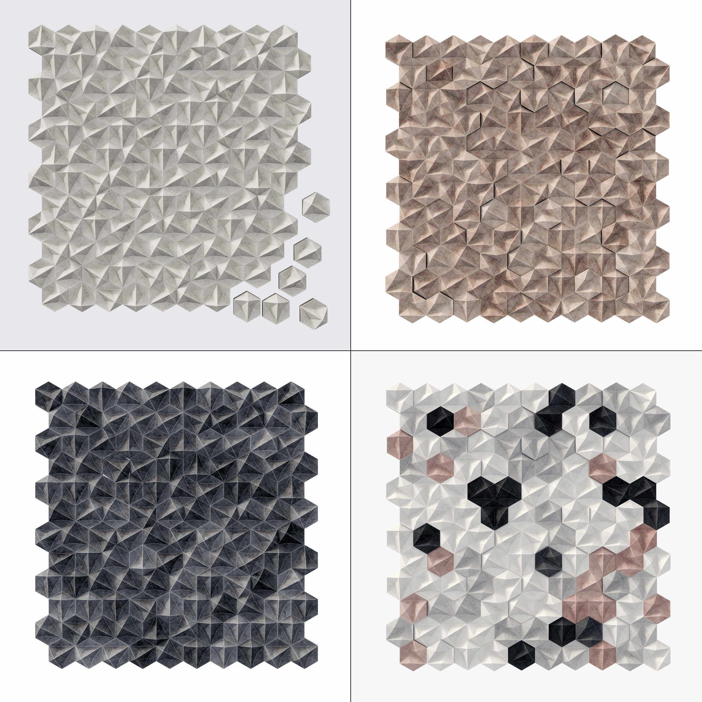 Panel concrete Hexagon n1 3D model_12