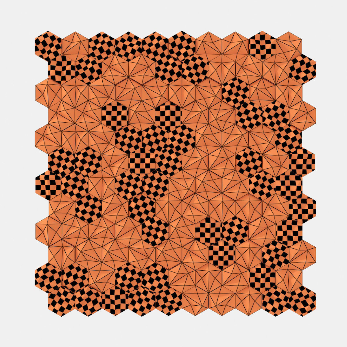Panel concrete Hexagon n1 3D model_27