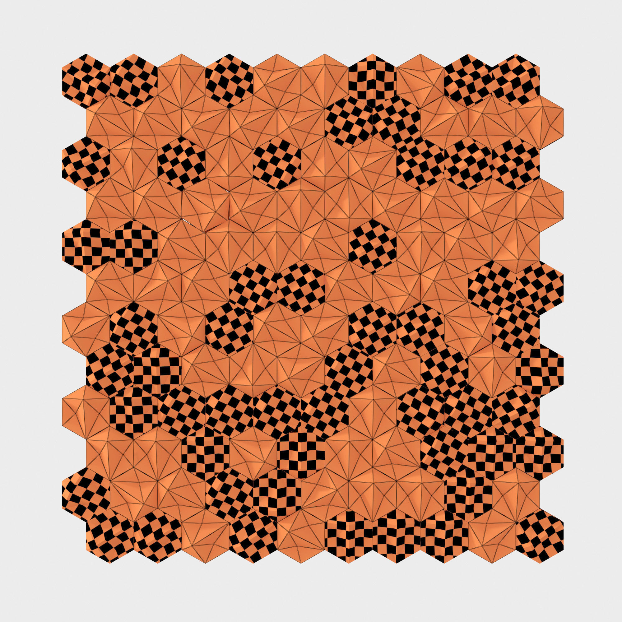Panel concrete Hexagon n1 3D model_26