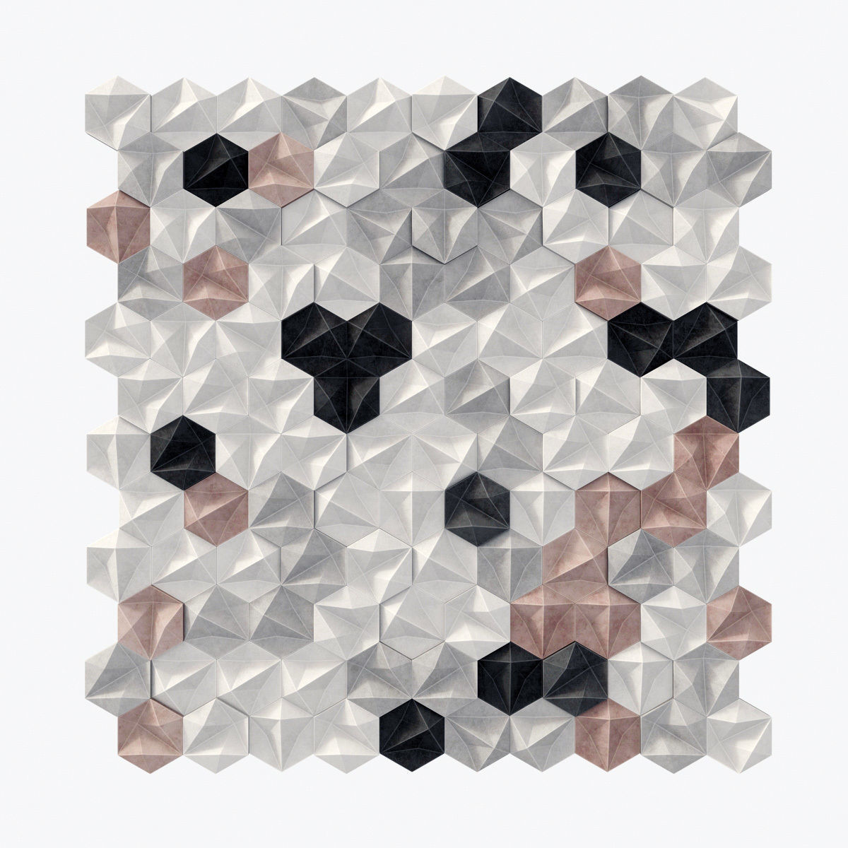 Panel concrete Hexagon n1 3D model_19