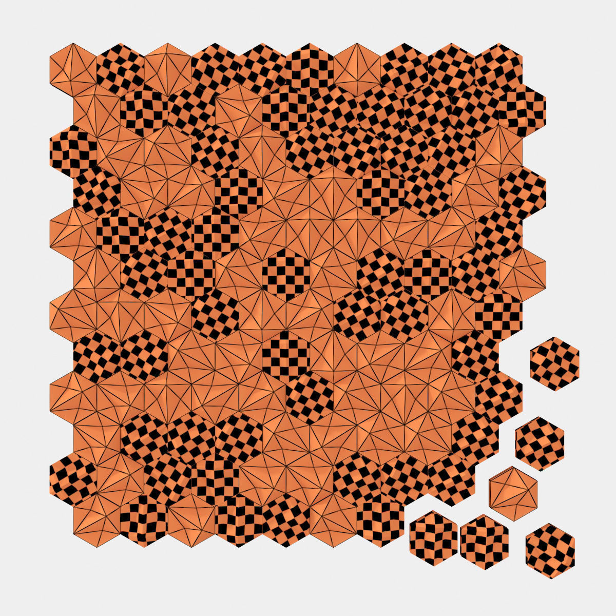 Panel concrete Hexagon n1 3D model_24