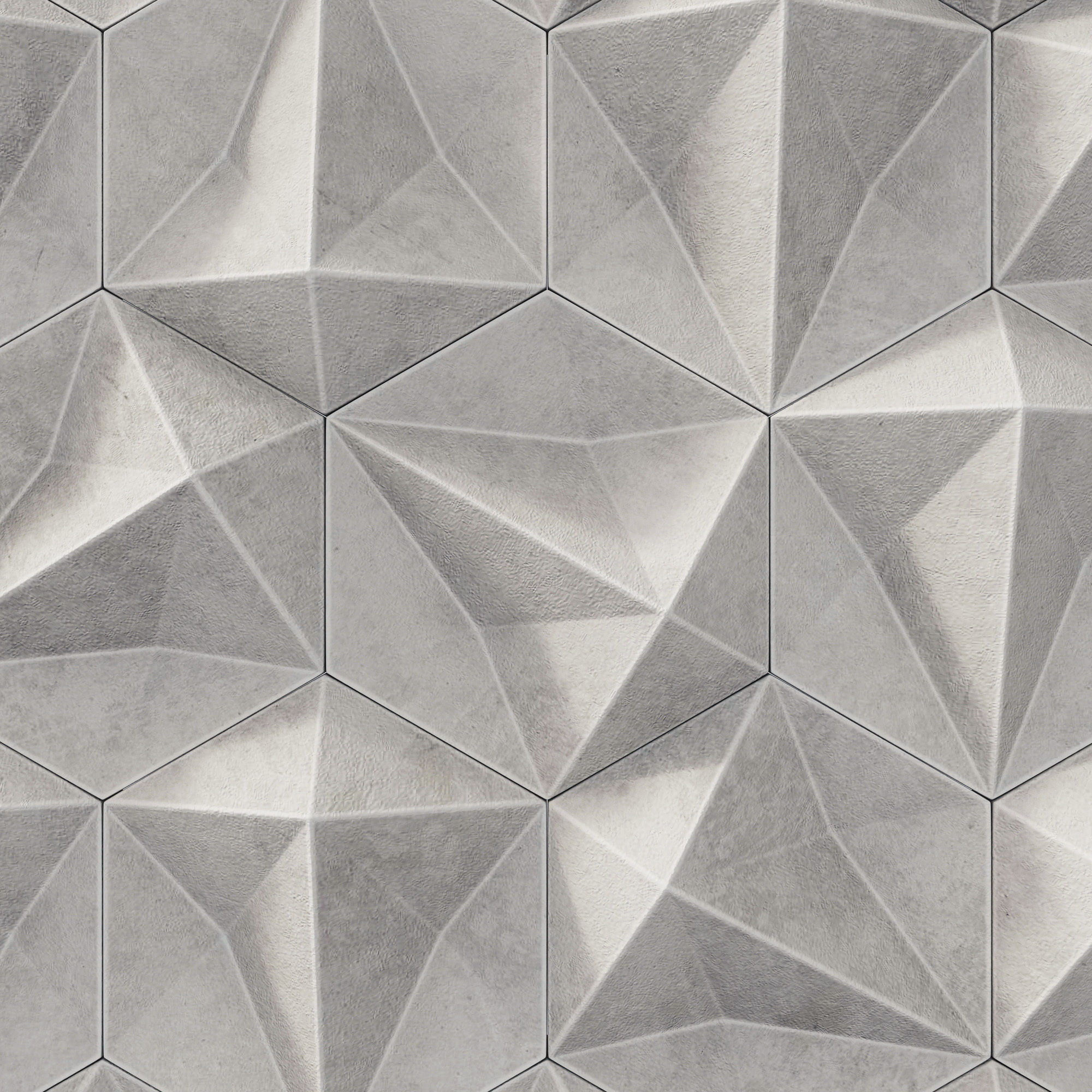 Panel concrete Hexagon n1 3D model_11