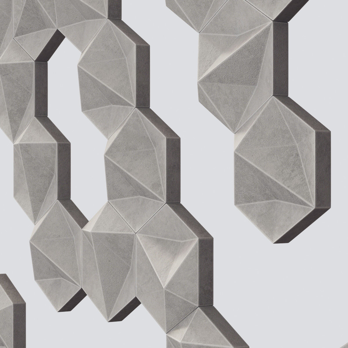 Panel concrete Hexagon n1 3D model_8