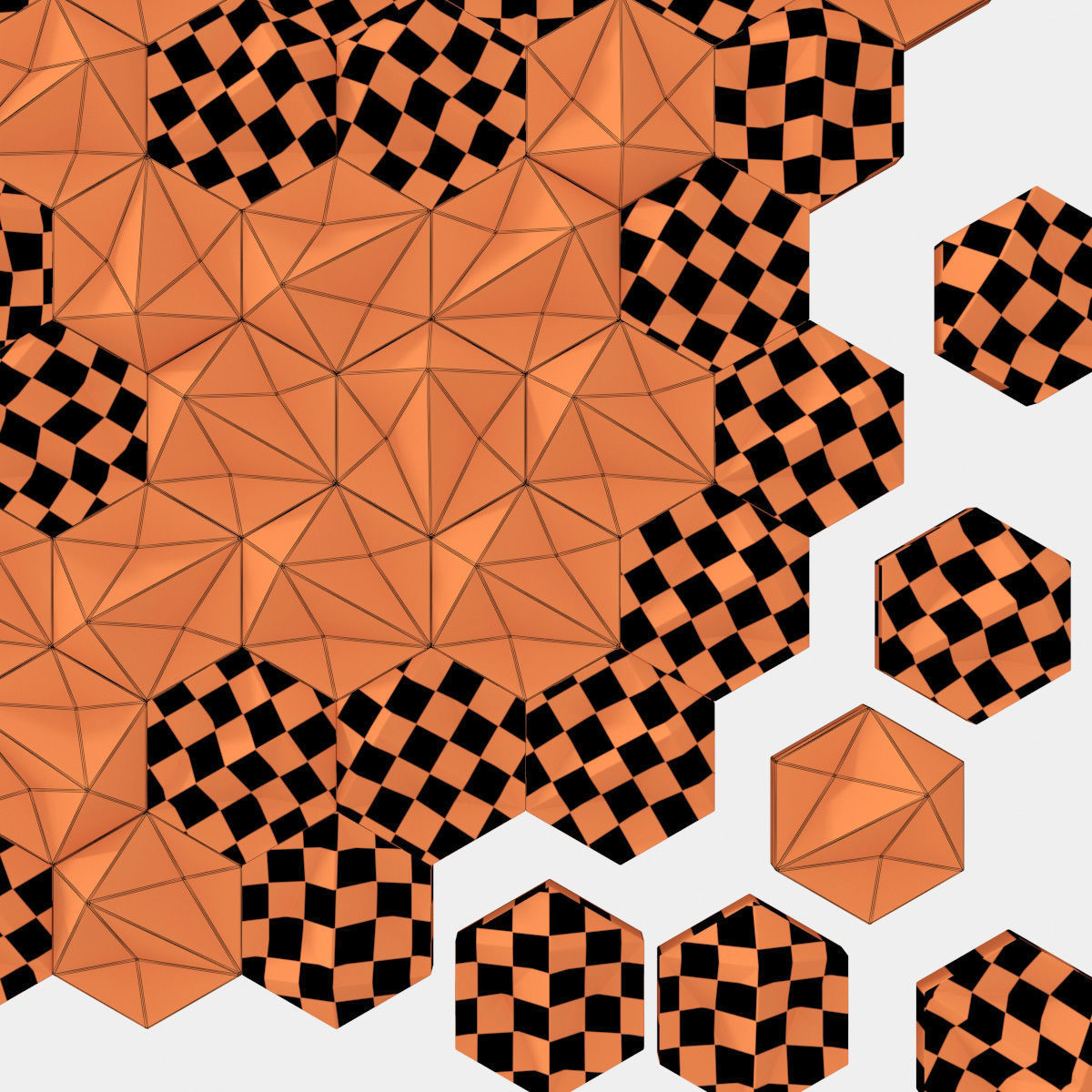 Panel concrete Hexagon n1 3D model_29
