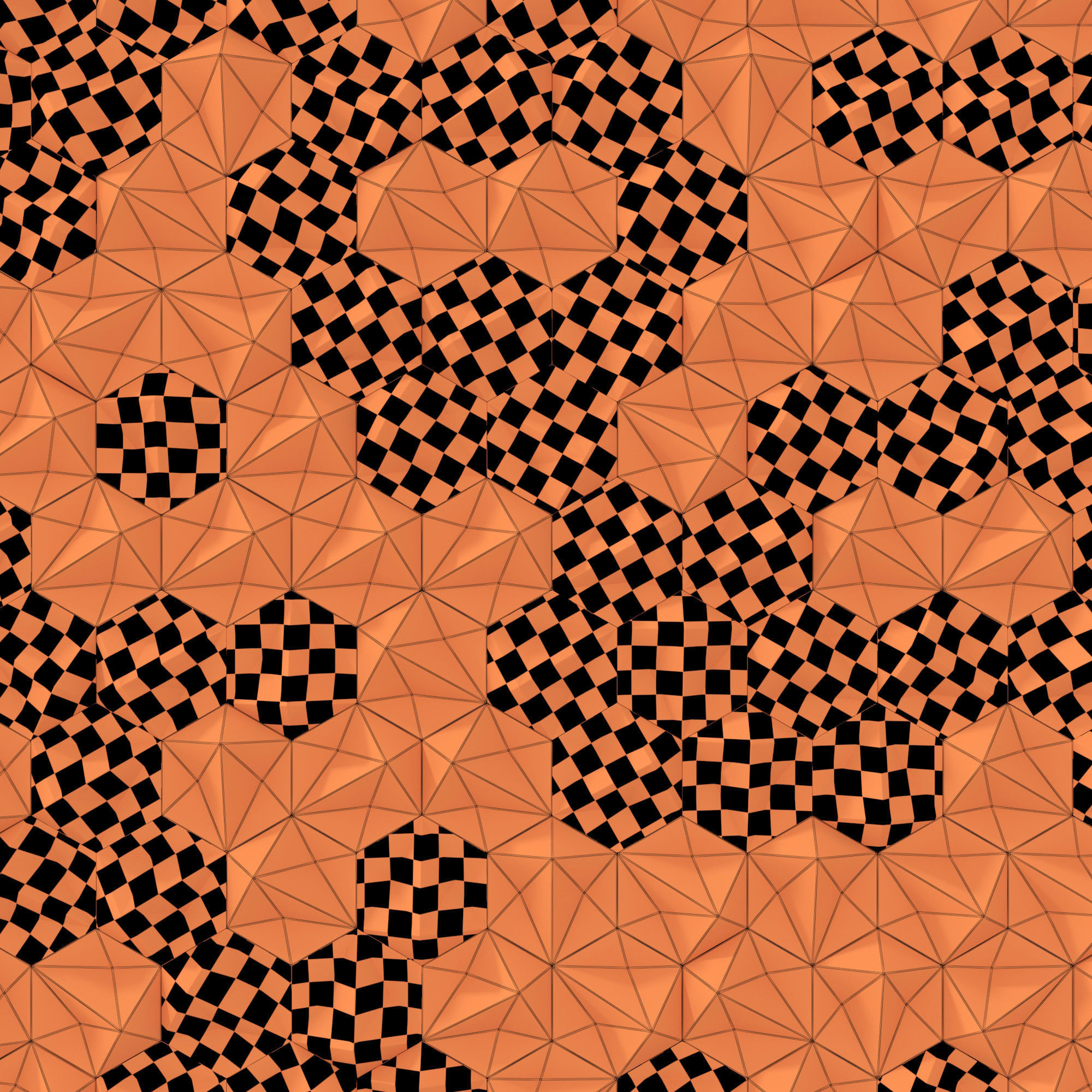 Panel concrete Hexagon n1 3D model_23