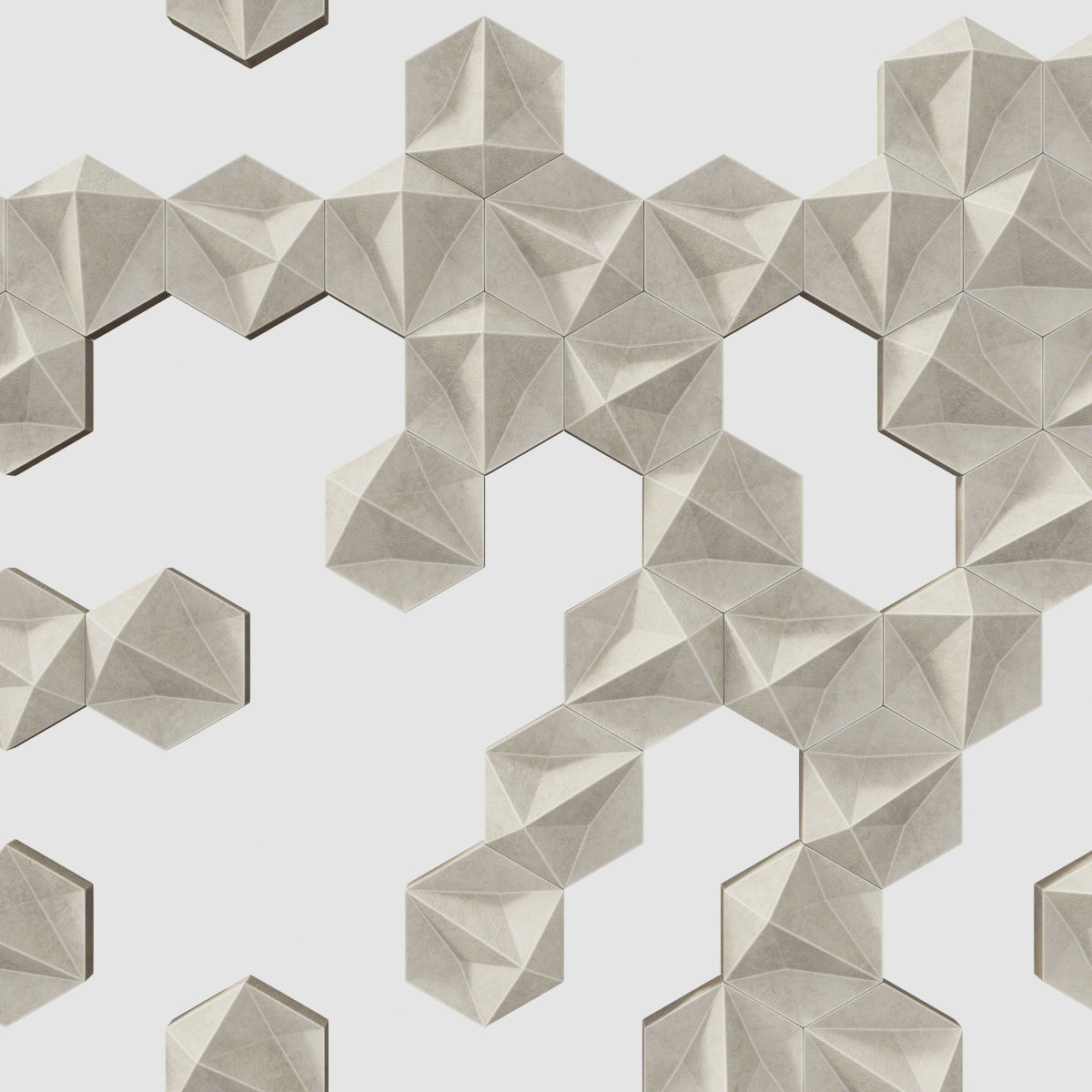 Panel concrete Hexagon n1 3D model_5
