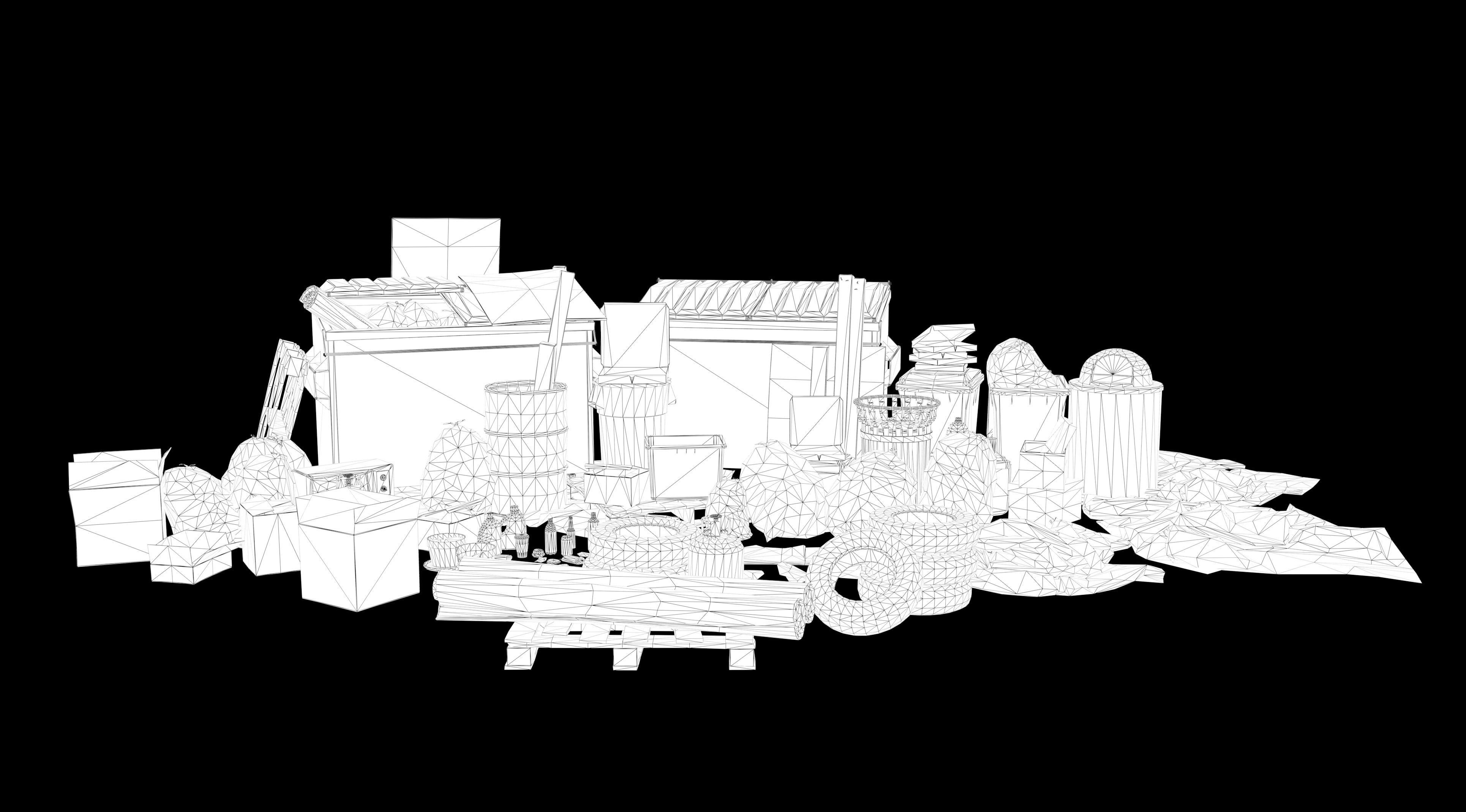 Trash Set can 3D model_1