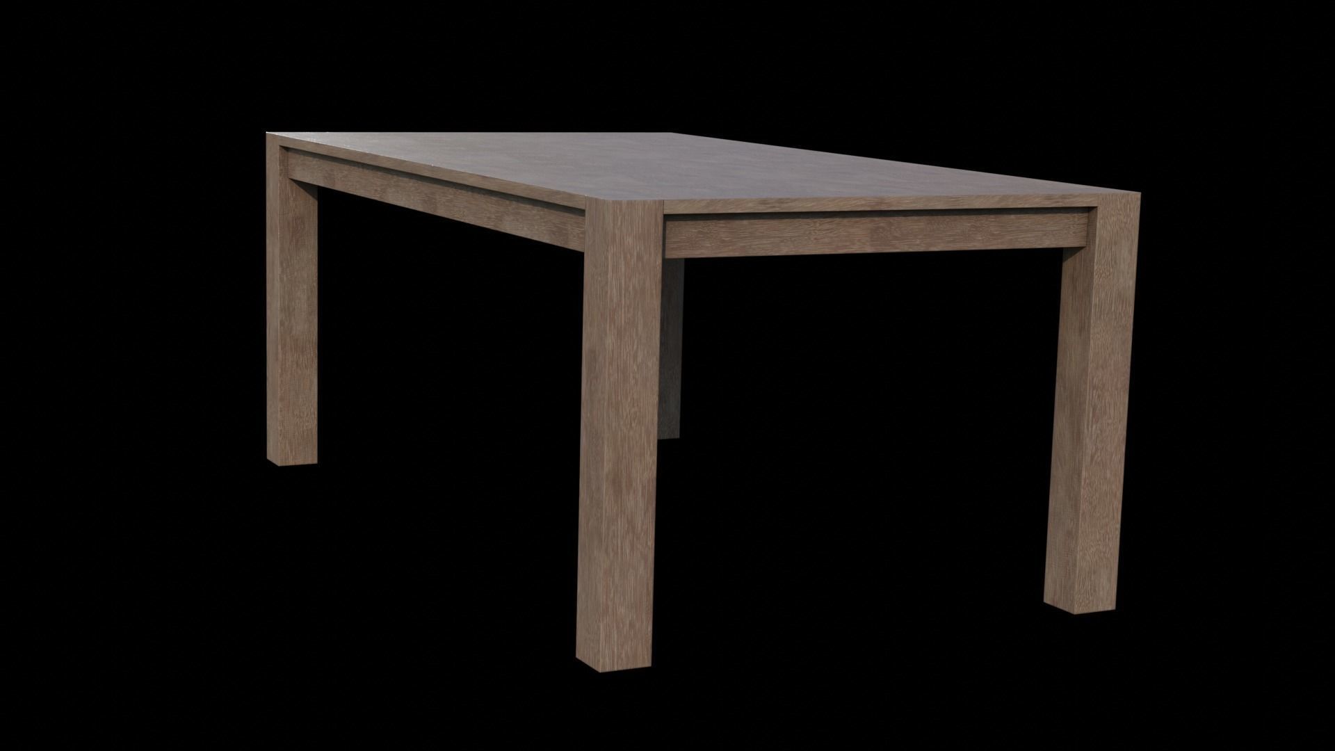 Rylie Dining Table Acacia wood Low-poly 3D model_2