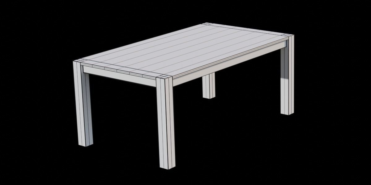Rylie Dining Table Acacia wood Low-poly 3D model_7