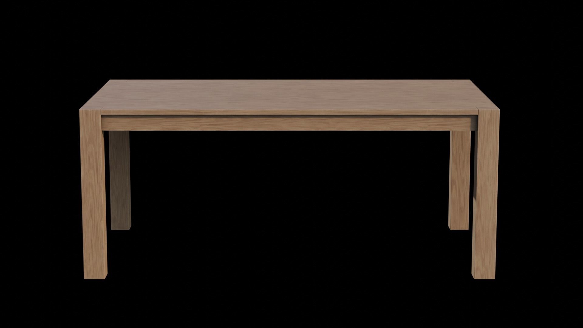Rylie Dining Table Pine wood Low-poly 3D model_1