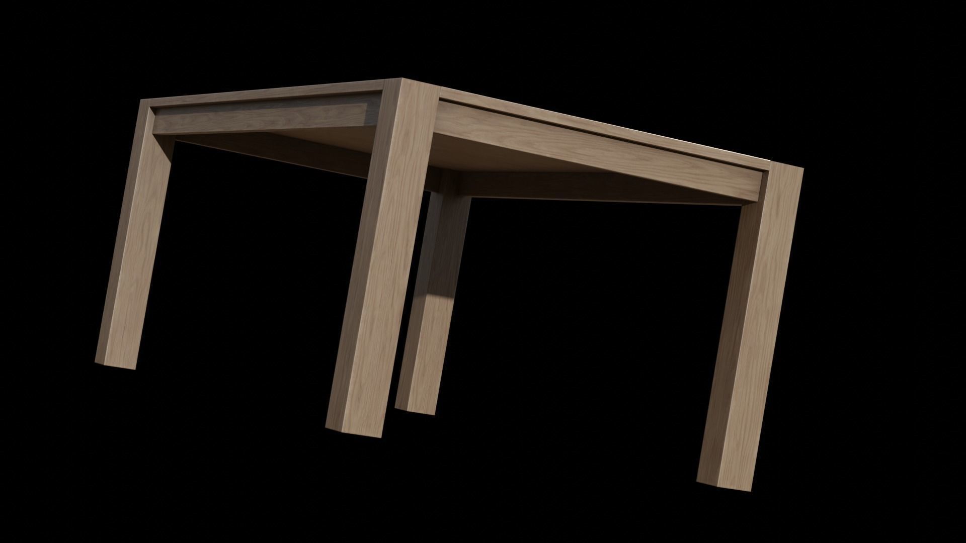 Rylie Dining Table Pine wood Low-poly 3D model_4