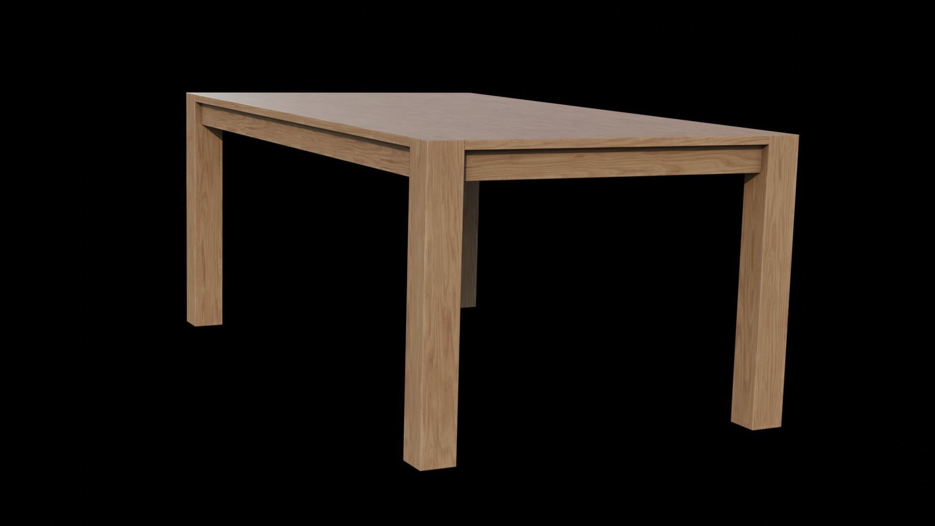 Rylie Dining Table Pine wood Low-poly 3D model_2