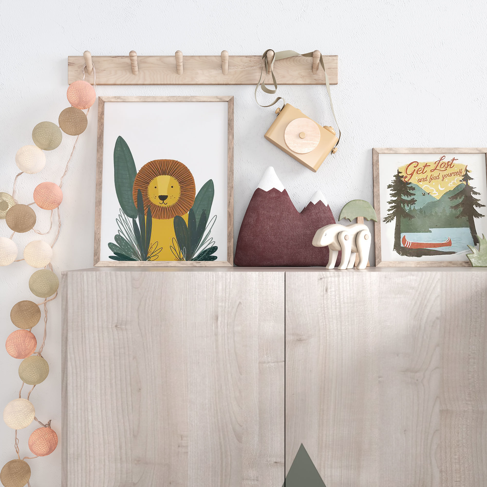 A Large Set Of Decor For A Nursery In Jungle Style 3D model_2